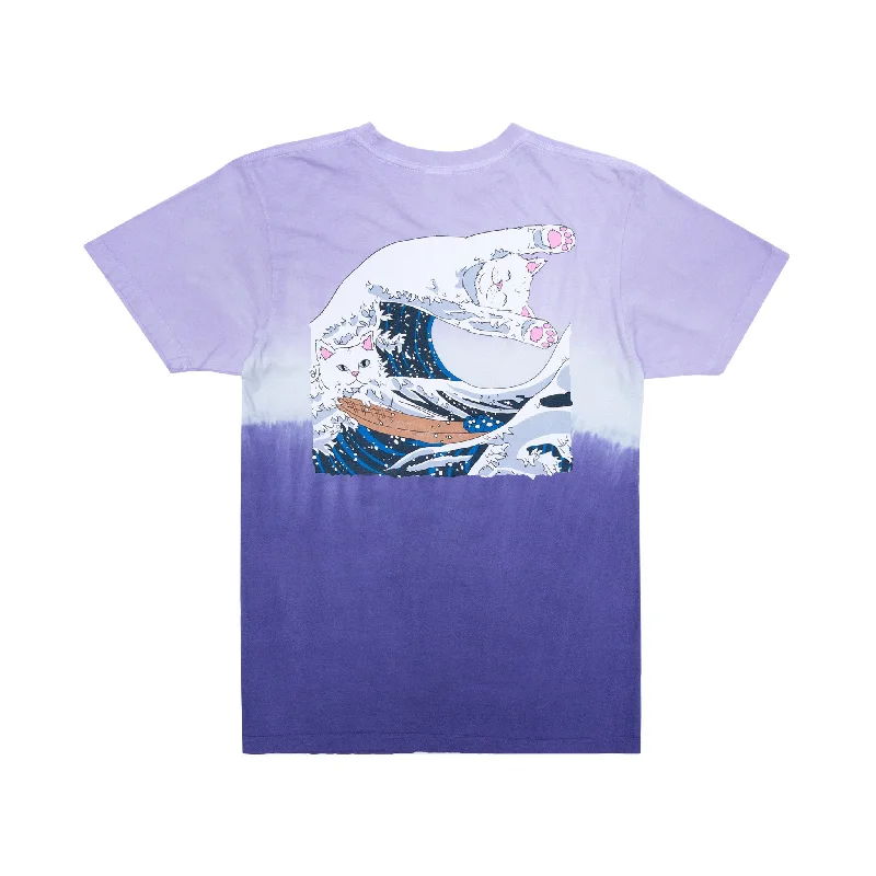 Women's Comfortable Lounge Outfit The Great Wave Of Nerm Tee (Purple Dye)