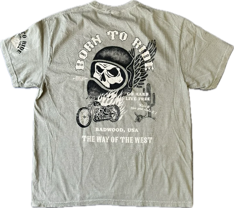 Women's Vintage Attire "BORN TO RIDE" Tee in HAZEL