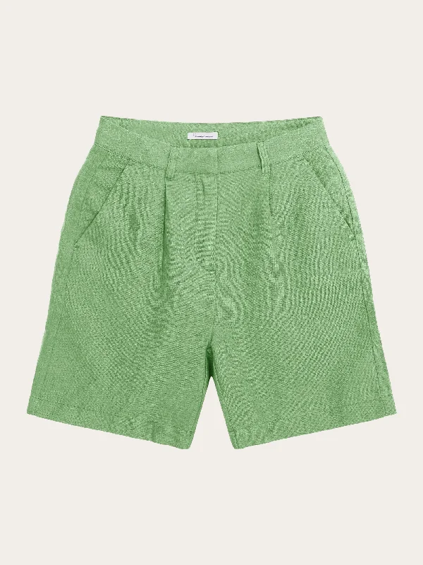 Hurry Before It'S Gone POSEY wide high-rise linen shorts - GOTS/Vegan - Shale Green