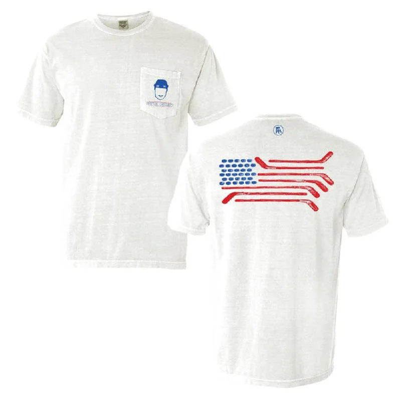 Vintage-Inspired Women's Apparel Spittin Chiclets Flag Pocket Tee