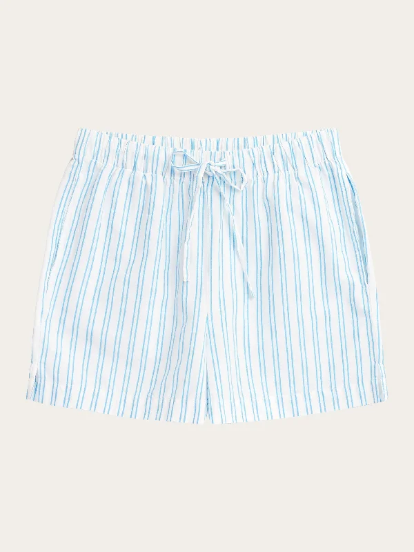 Sophisticated Street Style Offers POSEY wide mid-rise elastic waist pyjama shorts - GOTS/Vegan - Blue stripe