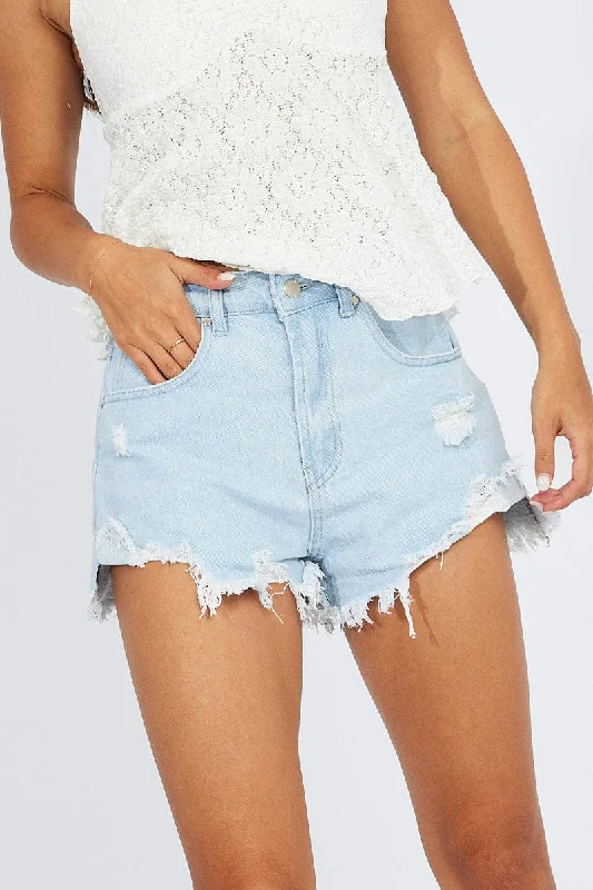 Special Offers, Don't Miss Denim Ripped Denim Shorts High Rise