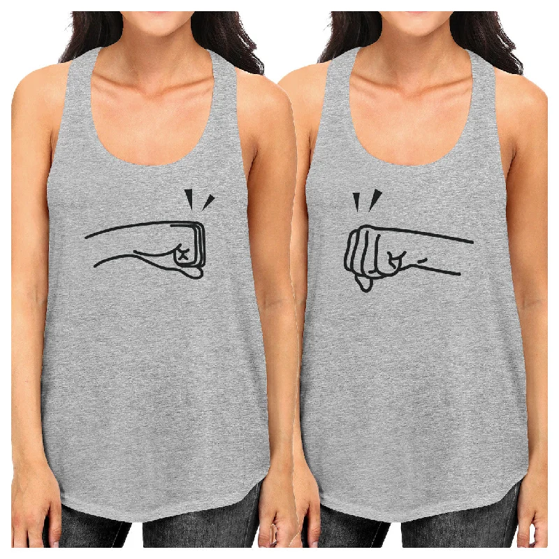 Insane Discount Onslaught Fists Pound BFF Matching Grey Tank Tops