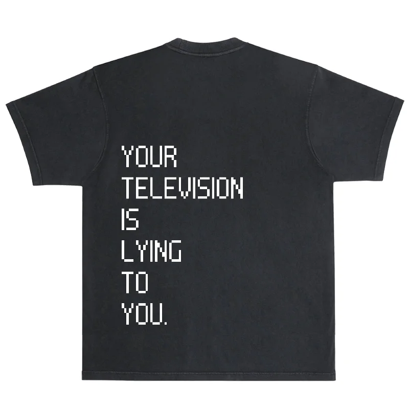 Women's Vacation Outfit Your Television Is Lying Heavyweight Tee