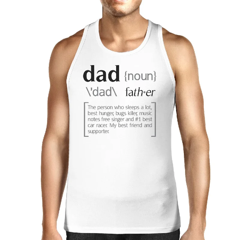 Stylish Women's Garments Dad Noun Mens White Graphic Tanks Unique Dad Gifts For Fathers Day