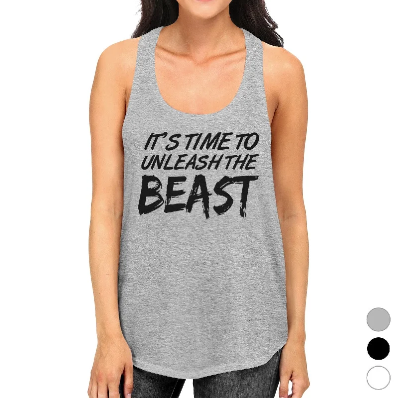 Women's Casual Clothing For Lounging Unleash Beast Womens Cute Racerback Tank Top Funny Gym Gift Tanks