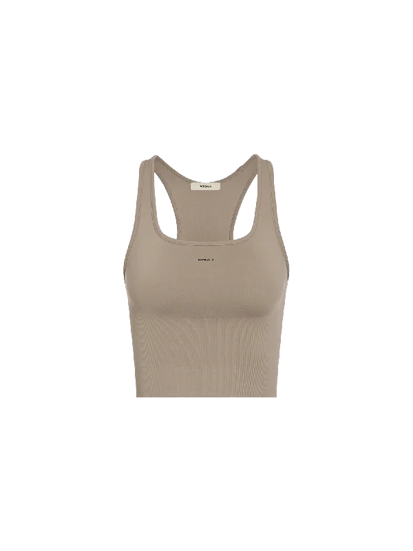 Flash Sale Fever Women's Plant-Stretch Compressive Ribbed Tank Top—taupe