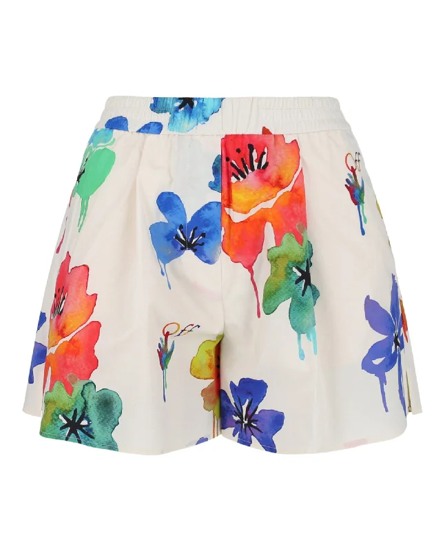 Plus-Size Women's Clothing Floral Printed Shorts