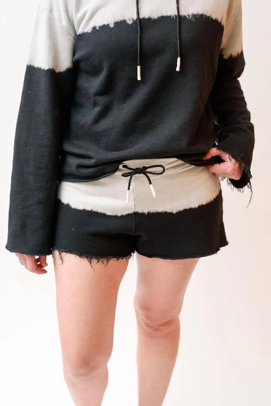 Elegant Clothing For Women Dip Dye Sweat Short In Black/grey Multi