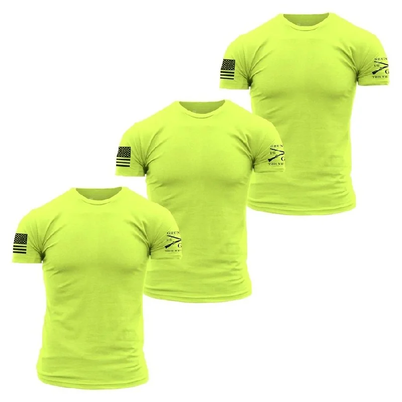 Discover Now Safety Green Basic T-Shirts - Safety Green - 3 Pack