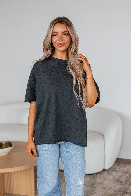 Huge Price Cut Rover Oversized Tee - Vintage Black