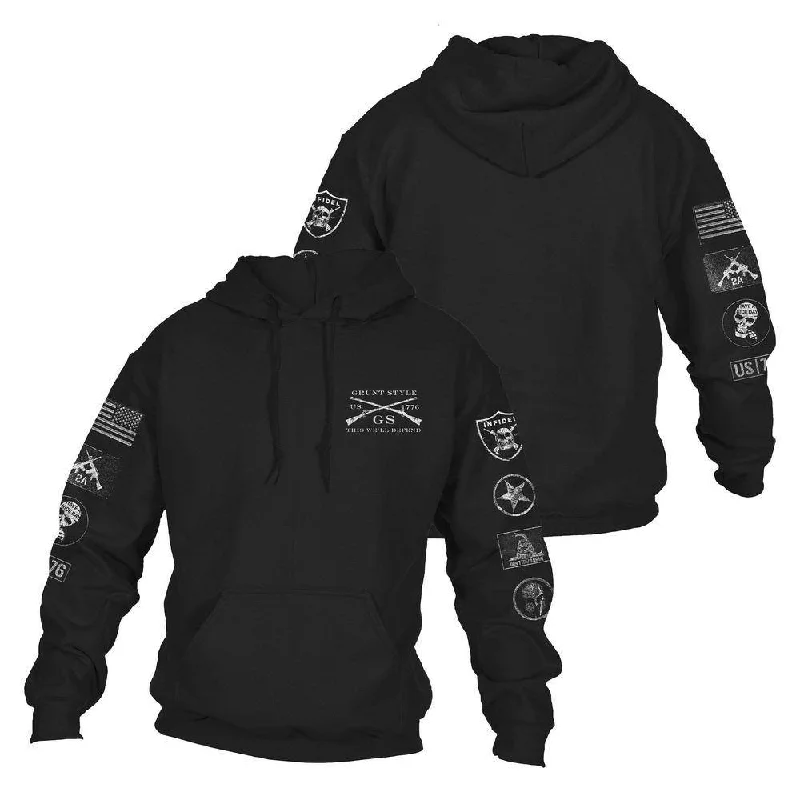 Fashion-Forward Offers Patch Hoodie - Black