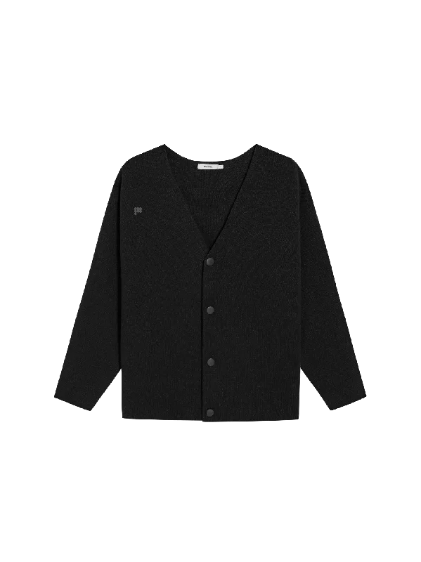 Crazy Discounts, Hurry Up Womens Recycled Cashmere Cardigan—black