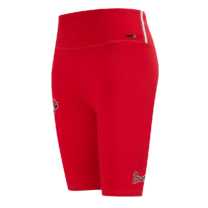 Stylish Outerwear Clothing For Women MLB ATLANTA BRAVES CLASSIC WOMEN'S COTTON BIKE SHORT (RED)