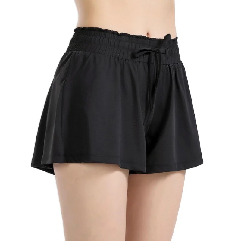 Exclusive Fashion Deals ALWAYS High Waisted Running Shorts - Comfortable Pleated Athletic Workout Shorts with Drawstrings