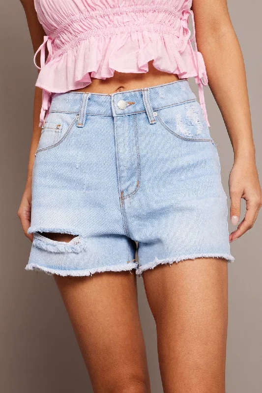 Women's Plus-Size Casual Outfit Denim Relaxed Shorts High Rise