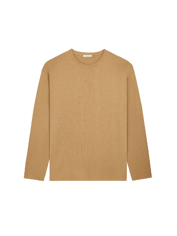 Shop Sale Items Womens Regenerative Merino Wool Sweater—camel