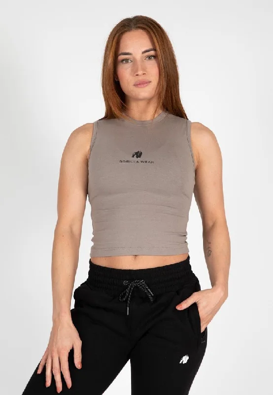 Women's Seasonal Wardrobe Clothing Gorilla Wear Livonia Crop Top - Beige