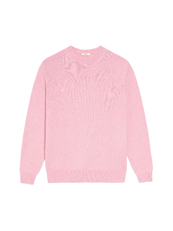 Women's Outfit Womens Recycled Cashmere Crewneck Sweatshirt—sakura pink