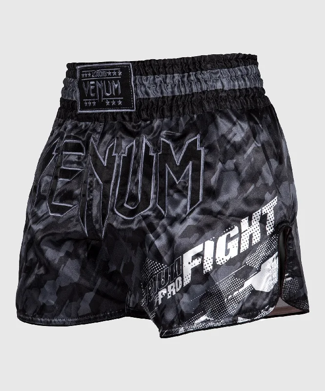 Stylish Women's Outfit Venum Tecmo Muay Thai Shorts - Dark Grey