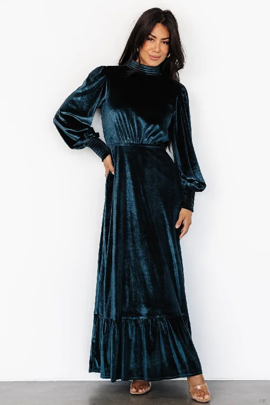 Season Offer Elodie Velvet Maxi Dress | Jade