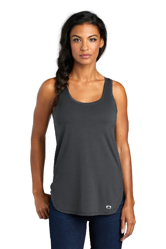 Trendy Fashion Sale Ogio Womens Luuma Jersey Moisture Wicking Tank Top - Diesel Grey - Closeout