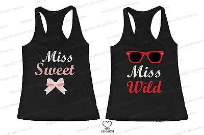 Edgy Fashion Deals BFF Tank Tops Miss Wild and Miss Sweet Matching Shirts for Best Friends