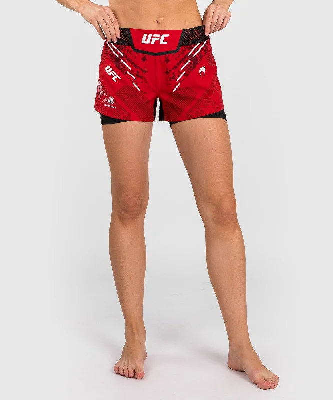 Stylish Outerwear Clothes For Women UFC Adrenaline by Venum Authentic Fight Night Women’s Fight Short - Red