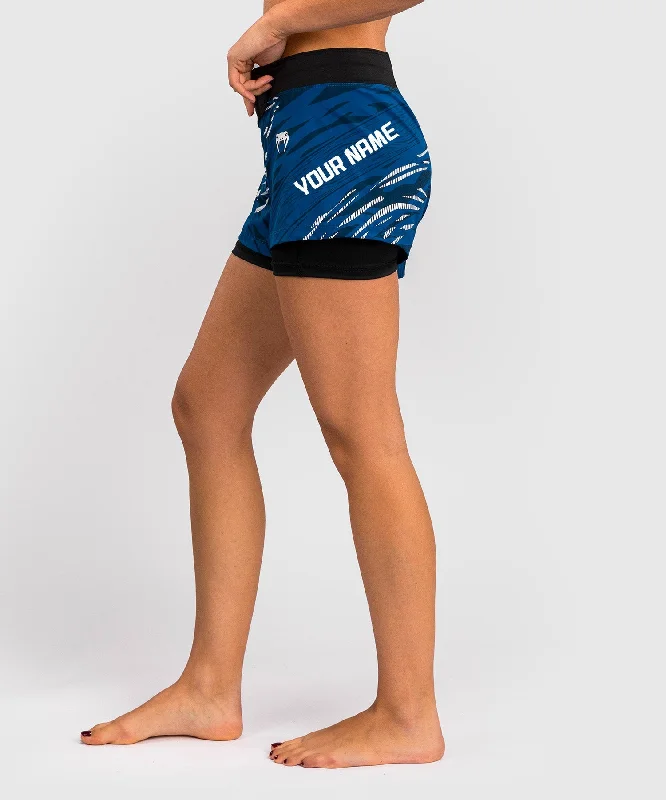 Women's Work Apparel UFC Fusion by Venum Personalized Authentic Fight Night Women's Fight Short - Blue