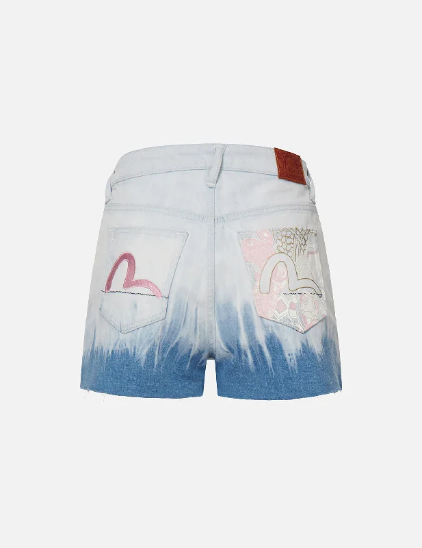 Big Discounts Tie-dyed and Bleached Denim Shorts