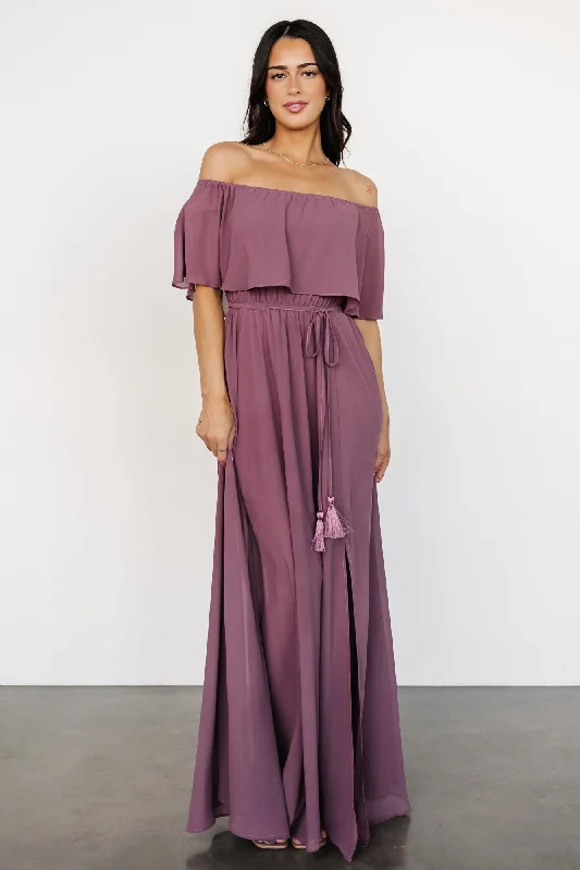 Discover Now Victoria Off Shoulder Maxi Dress | Vintage Plum