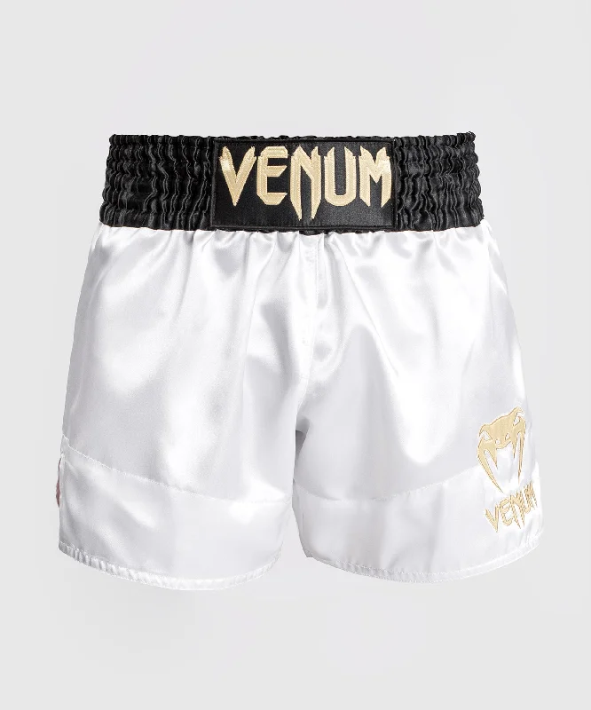 Trendy Threads Venum Classic Muay Thai Short - White/Gold/Black