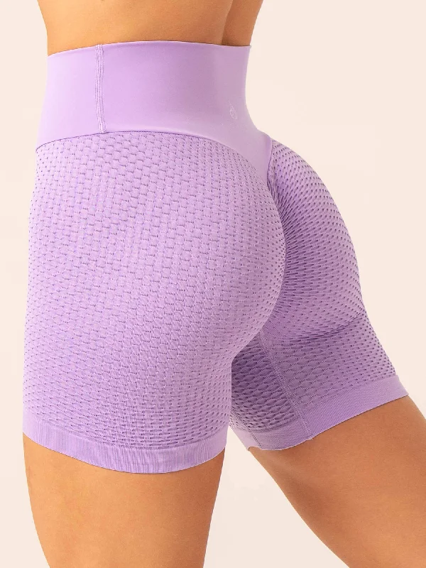 Women's Clothing With Trendy Designs Honeycomb Scrunch Seamless Shorts - Lavender