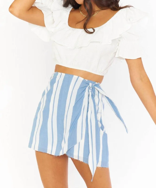 Explore What'S New Iva Wrap Skirt In Sailboat Stripe