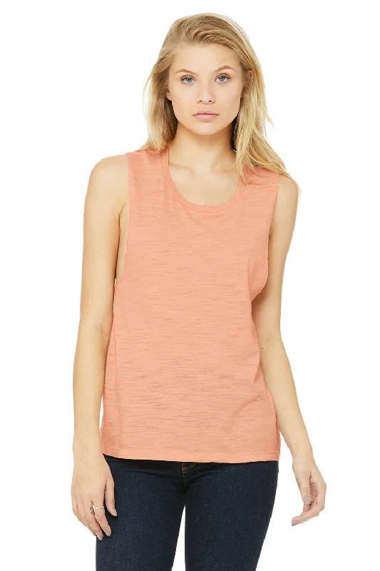 Women's Charming Outfit For Events Bella + Canvas Womens Flowy Muscle Tank Top - Peach Slub - Closeout