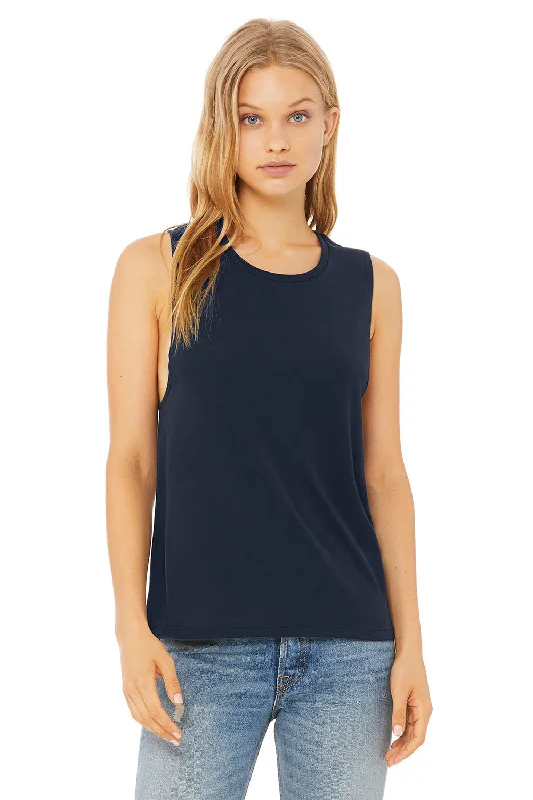 Casual Attire For Women Bella + Canvas Womens Flowy Muscle Tank Top - Midnight Blue - Closeout