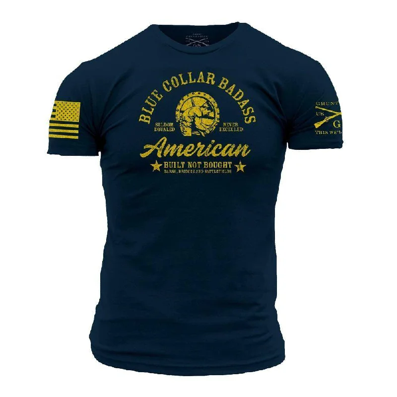 Romantic Chic Deals Blue Collar Badass T-Shirt - Midnight Navy