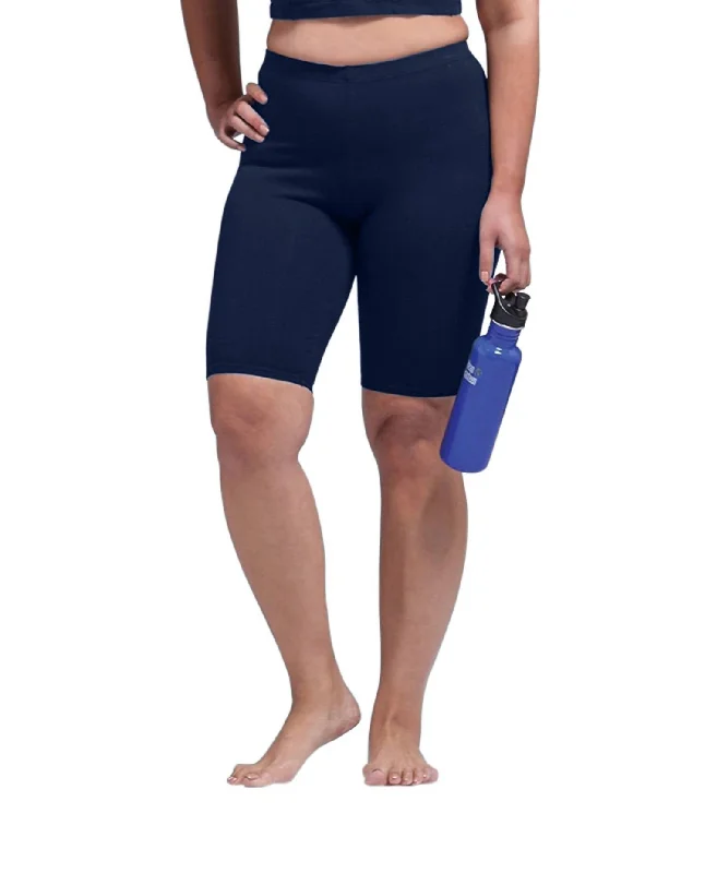 Chic Women's Outfit Plus Size Bike Shorts In Navy