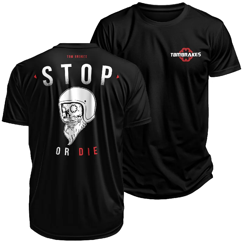 Ride The Style Wave Stop or Die Skull Shirt TBM Brakes (Black) S-4X