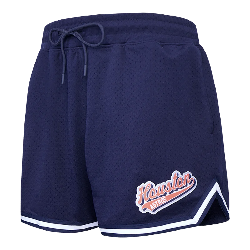 Women's Activewear Attire MLB HOUSTON ASTROS SCRIPT TAIL WOMEN'S MESH TAPE SHORT (MIDNIGHT NAVY)