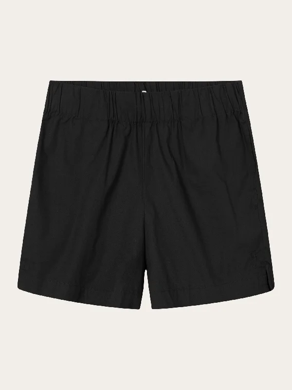 Chic Style, Always In Vogue Poplin elastic waist shorts - Black Jet