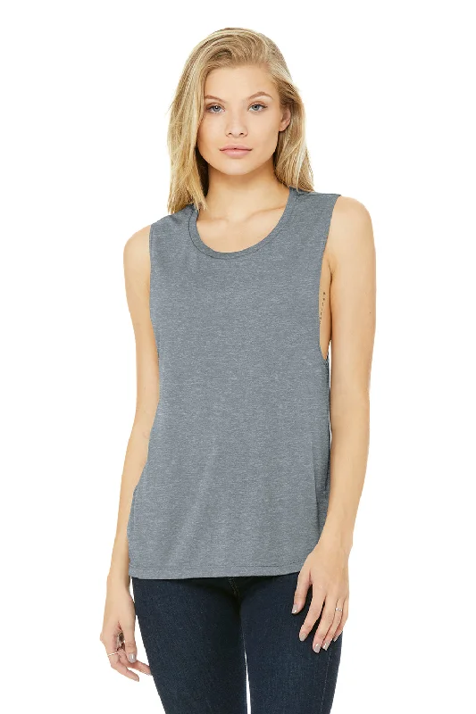 Women's Holiday Clothing Bella + Canvas Womens Flowy Muscle Tank Top - Heather Grey