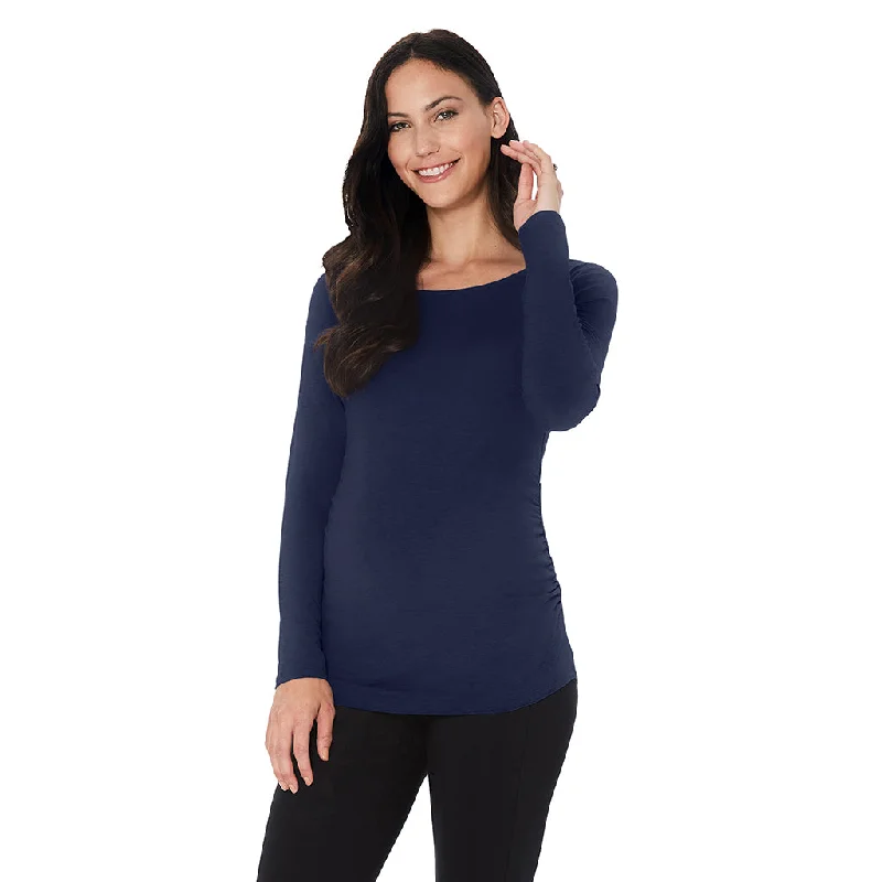 Bid Farewell To The Old Season Softwear With Stretch Maternity Ballet Neck Top