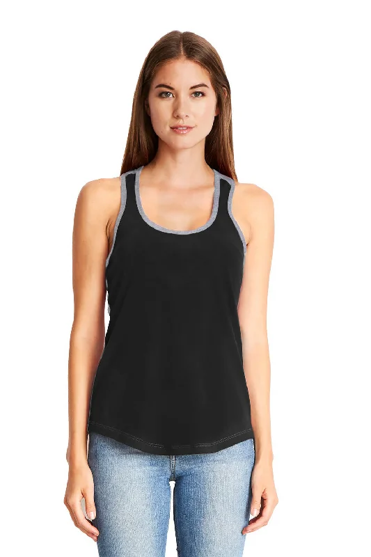 Special Offer For You Next Level Womens Ideal Tank Top - Black/Heather Grey - Closeout