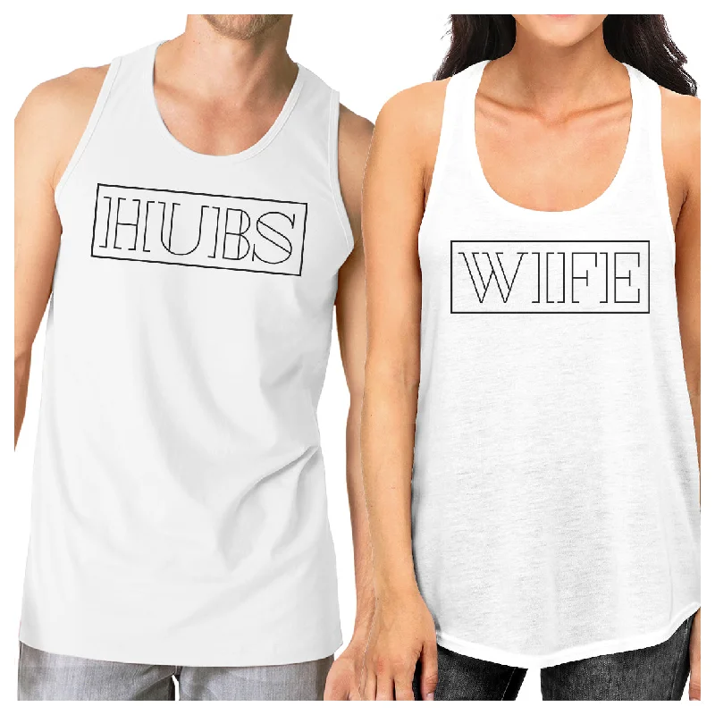 Women's Transitional Outfit Hubs And Wife Matching Couple White Tank Tops