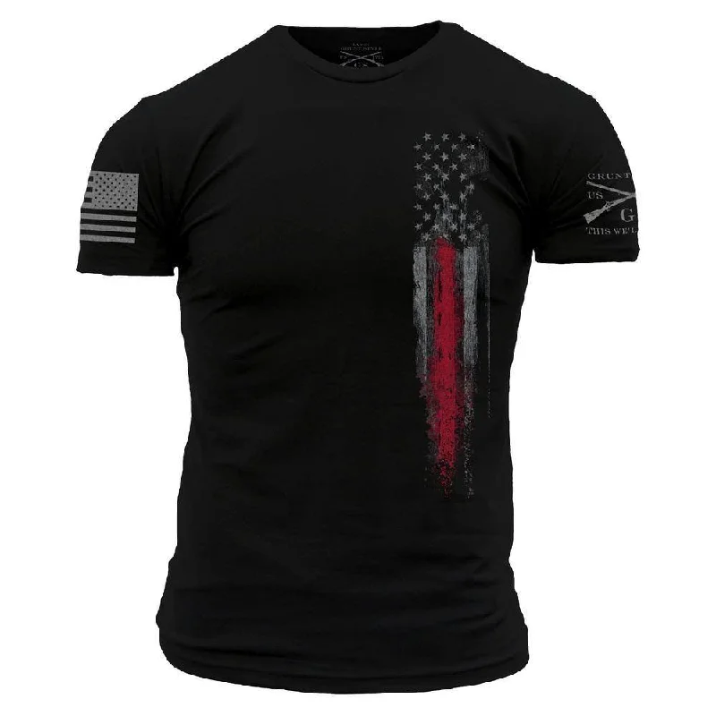 Bid Farewell To The Old Season Red Line Flag T-Shirt - Black