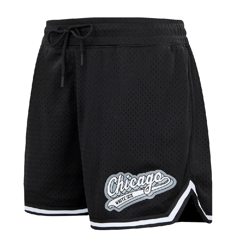 Women's Vintage Attire MLB CHICAGO WHITE SOX SCRIPT TAIL WOMEN'S MESH TAPE SHORT (BLACK)