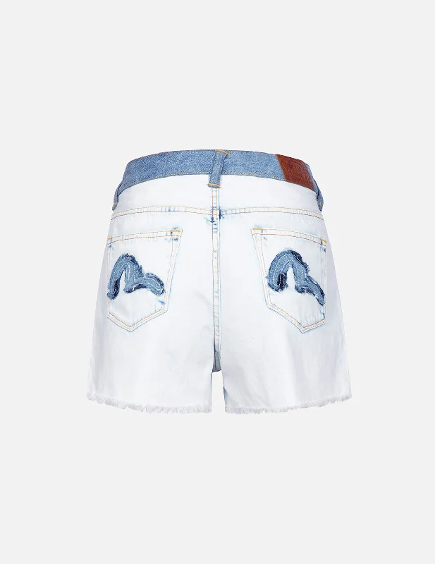 Trendy Looks On Sale Seagull Appliqué Pocket Fashion fit Denim Shorts