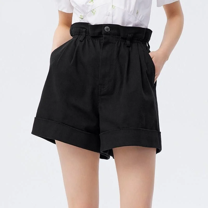 Unleash Your Trendy Side High-Waist Loose A-Line Casual Shorts for Women