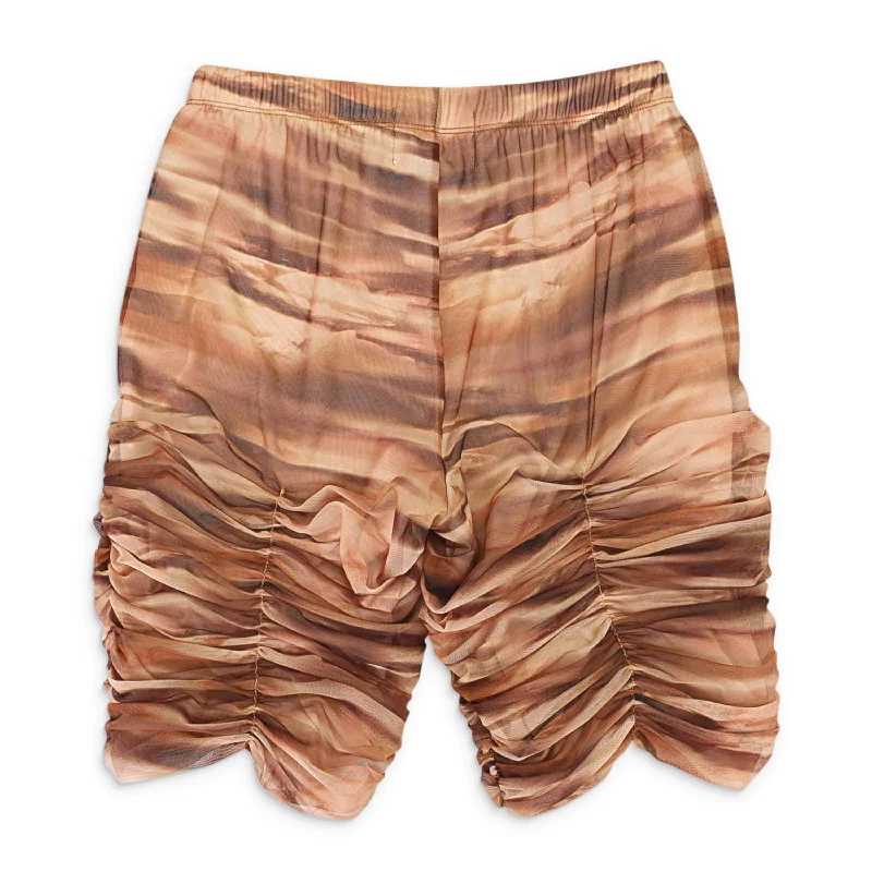 Special Offer For You BIKERS WITH RUSHED DETAILS BROWN SHORTS